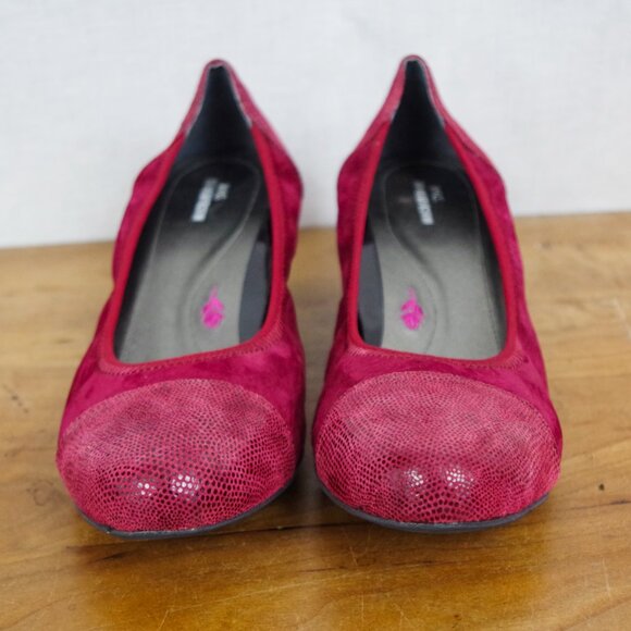 Ross Hommerson Red Leather Wedge Shoes Size 10M - Picture 3 of 8